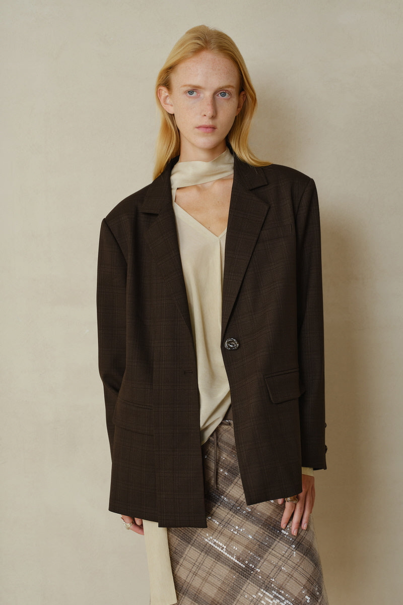 Asymmetrical Front Slit Blazer