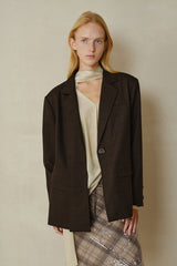 Asymmetrical Front Slit Blazer