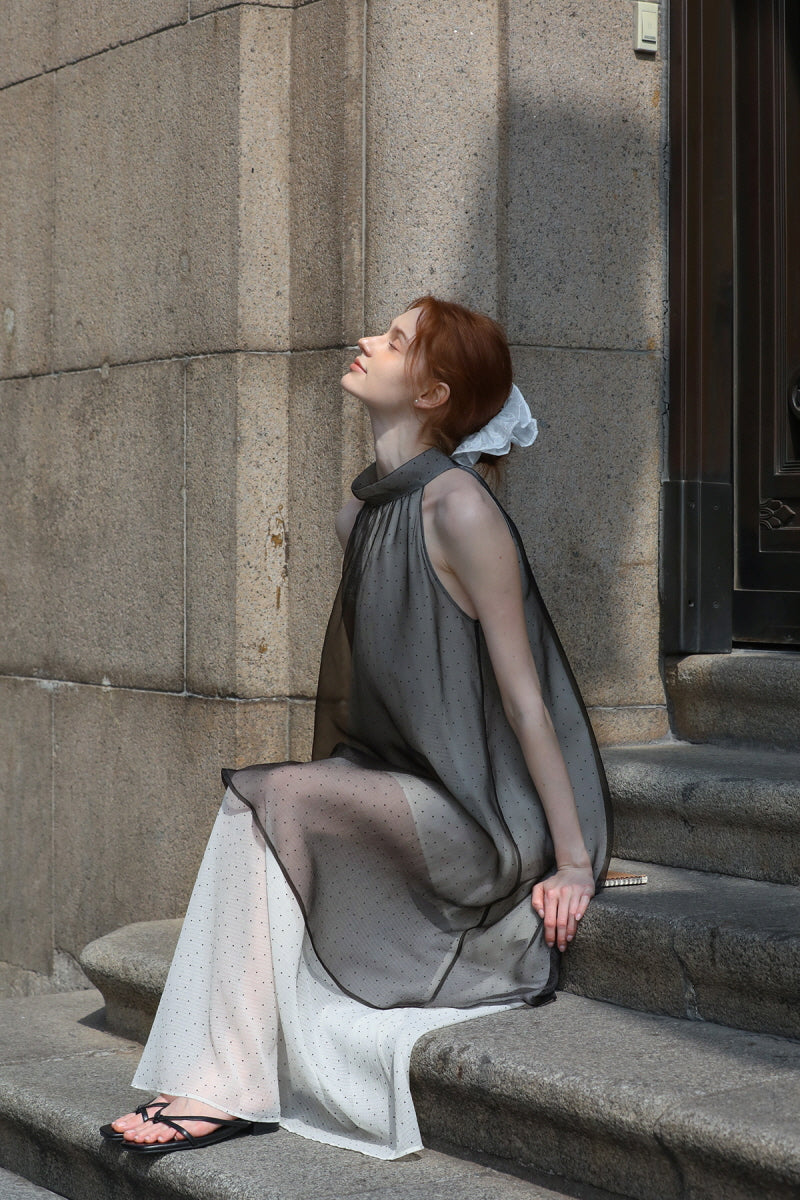 Halterneck Tie A-Line Dress