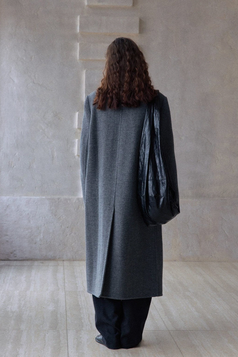 Reversible Tweed Long Duffle Coat