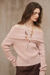 One-Shoulder Lapel Sweater