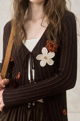 Floral Tie-Up Cardigan
