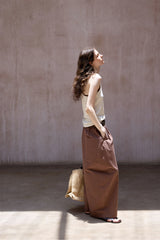 Pleated Wide-Leg Casual Pants