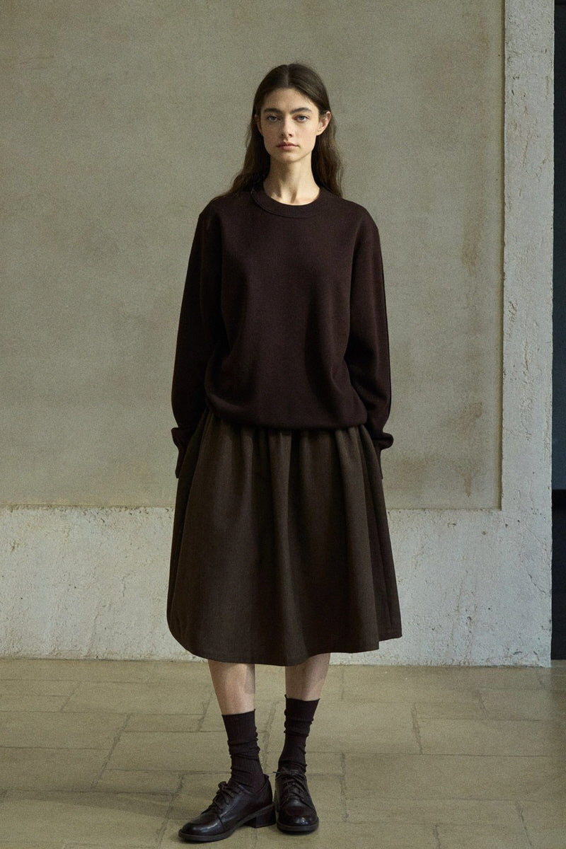 Minimalist Crew Neck Knitted Base Layer