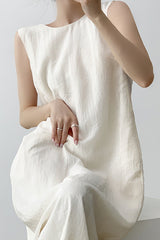Twisted V-Neck Sleeveless Dress
