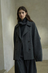 Large Lapel Double-Breasted Reversible Jacket