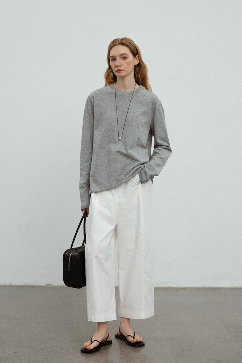 Split Seam Rolled Long Sleeve T-Shirt