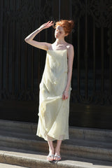 Three-Dimensional Relief Square Neck Slip Dress