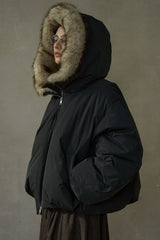 Hooded Balloon Puffer Jacket