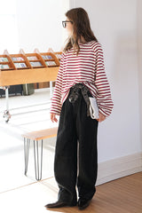 French Retro Straight Leg Pants