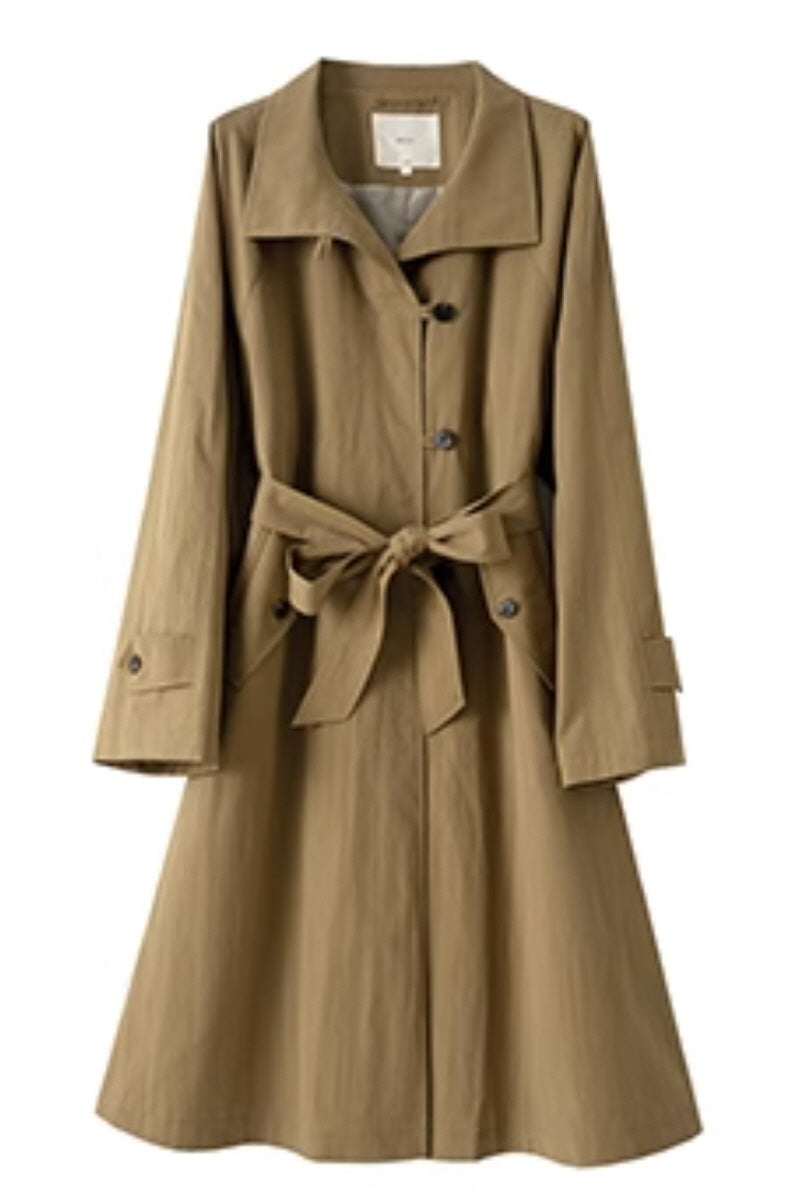 Lace-Up Loose Trench Coat Jacket