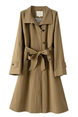 Lace-Up Loose Trench Coat Jacket