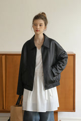 Retro Modern Loose Leather Jacket