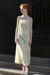 Three-Dimensional Relief Square Neck Slip Dress