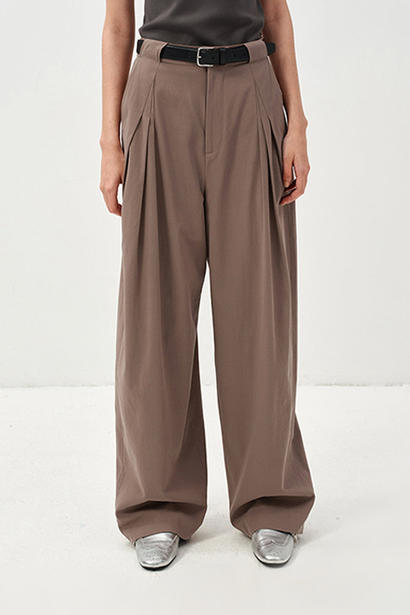 Pleated Straight-Leg Suit Pants