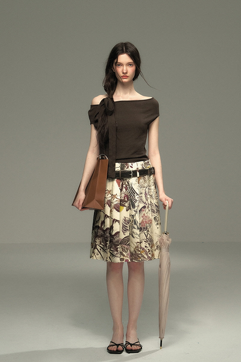 Hand-Pleated Midi Skirt