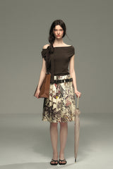 Hand-Pleated Midi Skirt