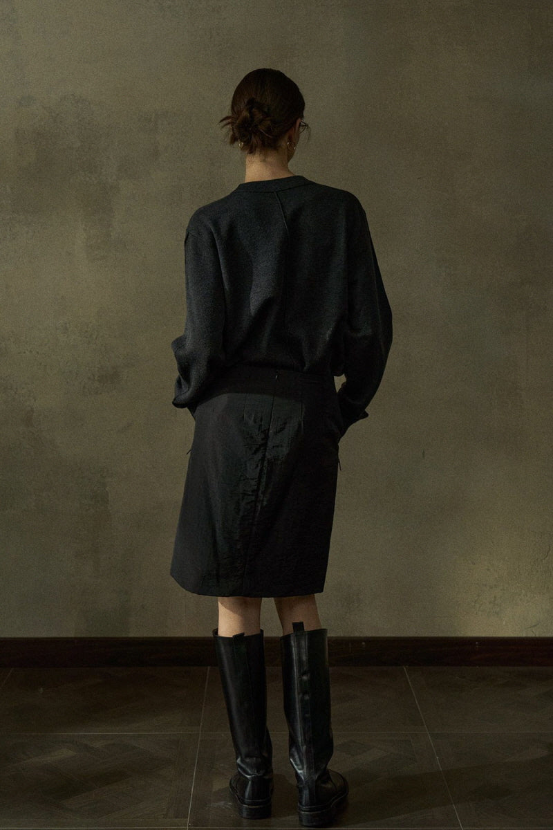High-Waisted Padded A-Line Skirt