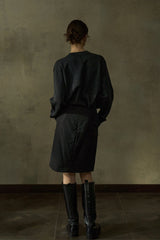 High-Waisted Padded A-Line Skirt