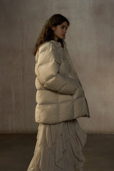 Quilted Crew Neck Down Jacket