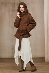 Irregular Waist-Seal Midi Skirt