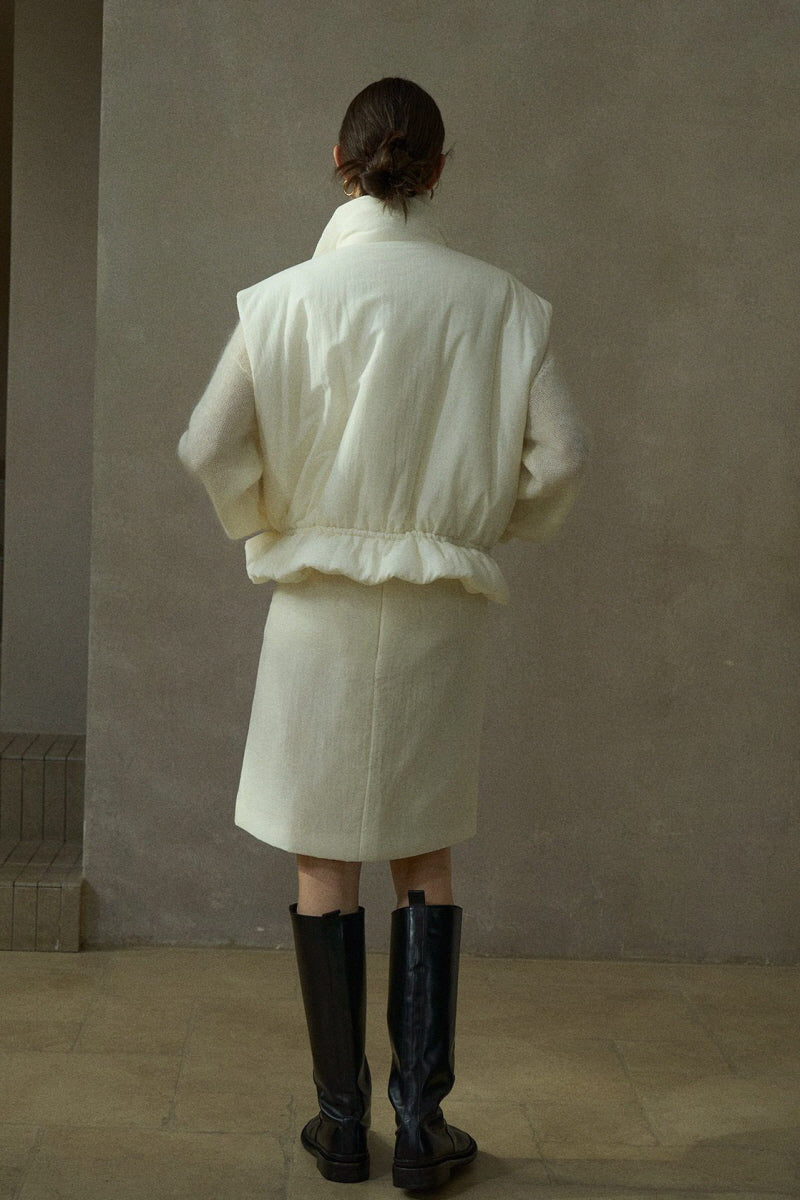 High-Waisted Padded A-Line Skirt