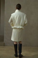 High-Waisted Padded A-Line Skirt