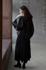 Detachable Fur Collar Bomber Jacket