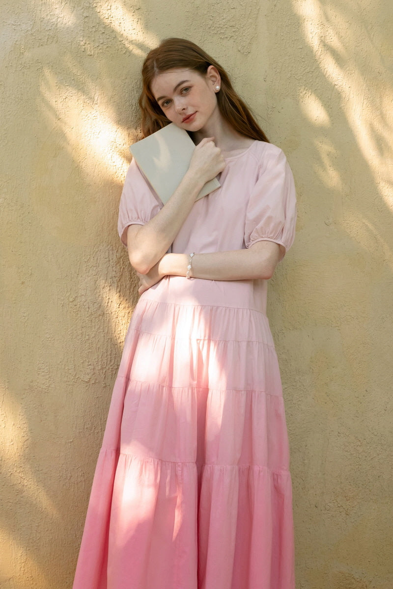 Lazy Gradient Pink Cake Dress