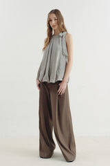 Lace-Up Streamer Halterneck Vest Top