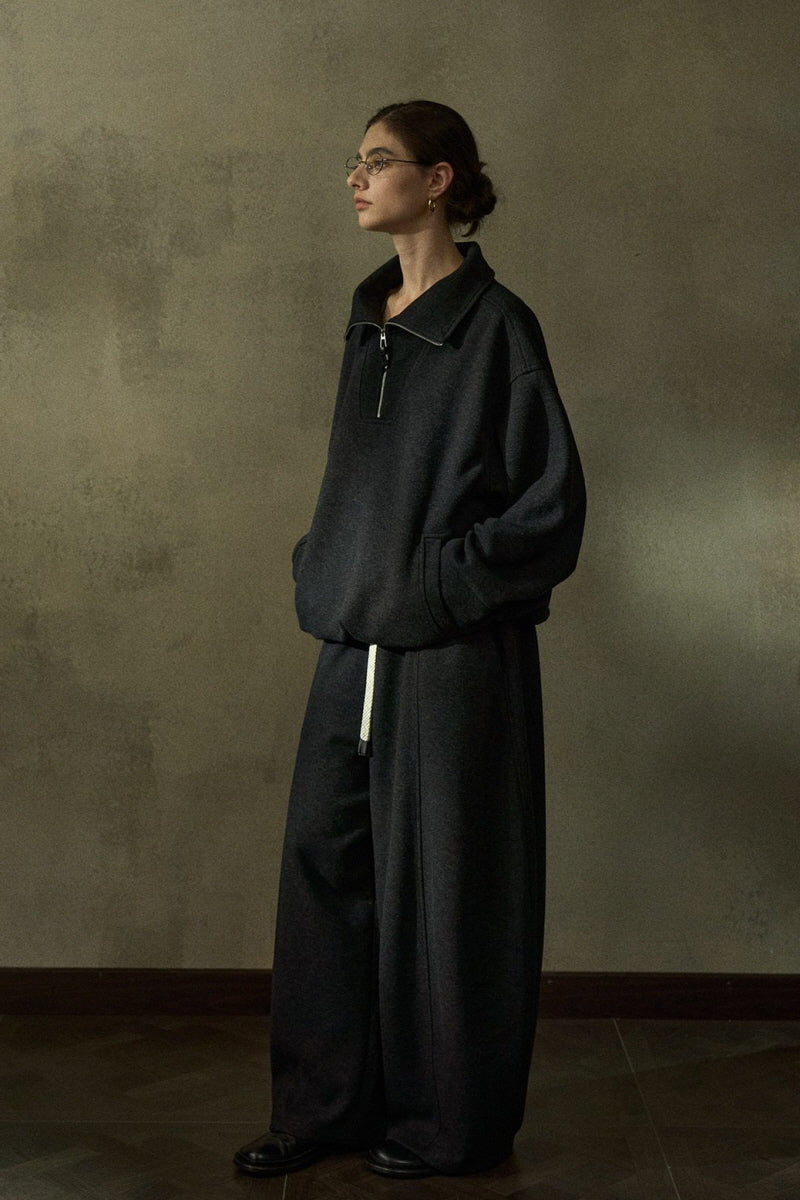 Sheer-Gauze Pullover Sweatshirt