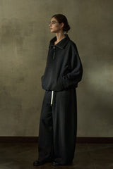 Sheer-Gauze Pullover Sweatshirt