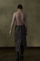 Jacquard Pattern Tweed Skirt