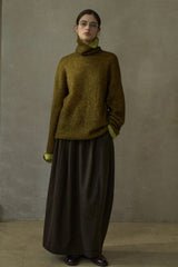 Contrast Turtleneck Sweater