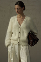 Loose V-Neck Knit Cardigan