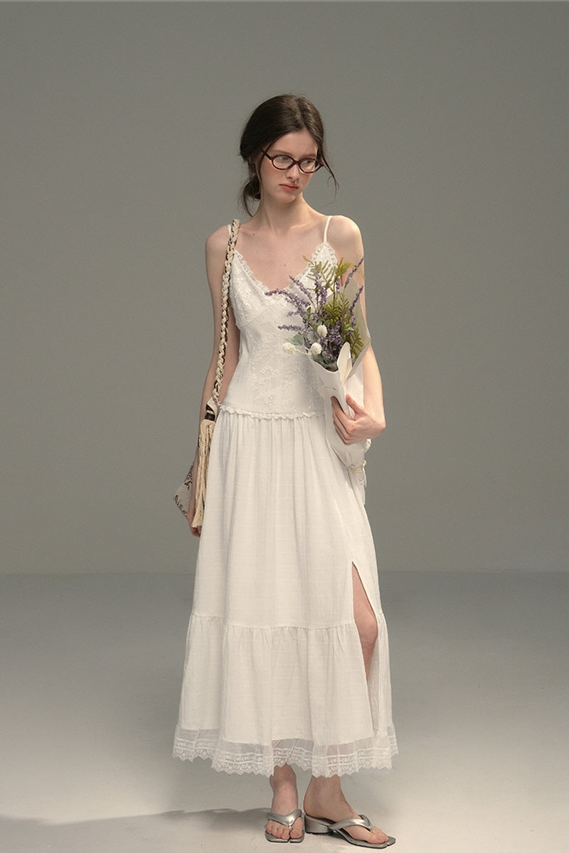 Sparkling Lace Patchwork Slip Dress