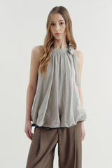 Lace-Up Streamer Halterneck Vest Top