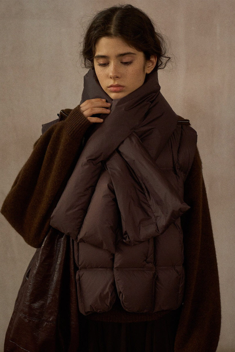 Double-Tube Cross Wrap Scarf