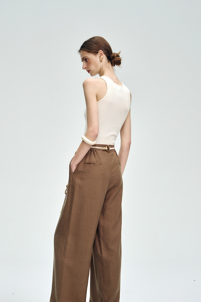 High-Waisted Wide-Leg Floor-Mopping Pants