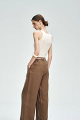 High-Waisted Wide-Leg Floor-Mopping Pants