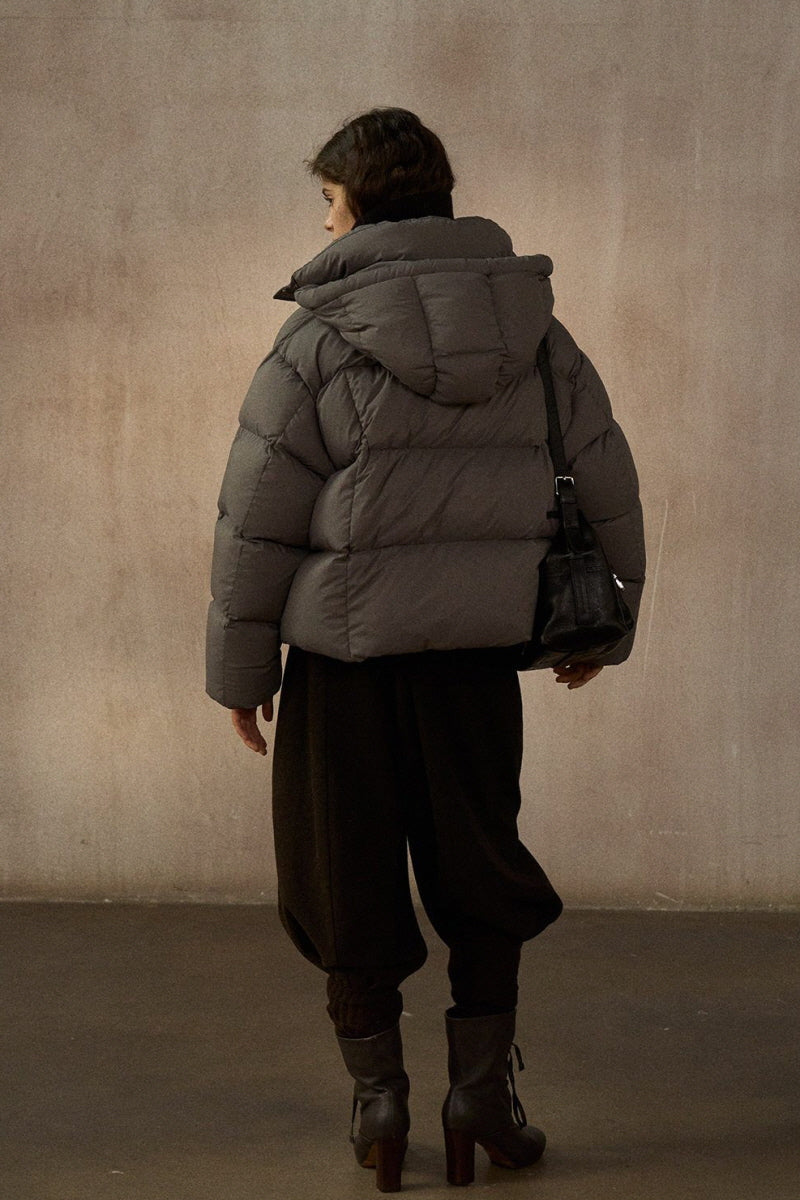 Cocoon Hooded Short Down Jacket