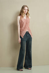 Stacked Crossover Lace-Up Vest Top
