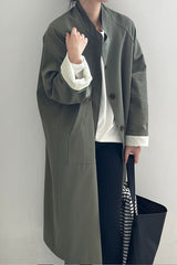 Stand Collar Lapel Trench Coat
