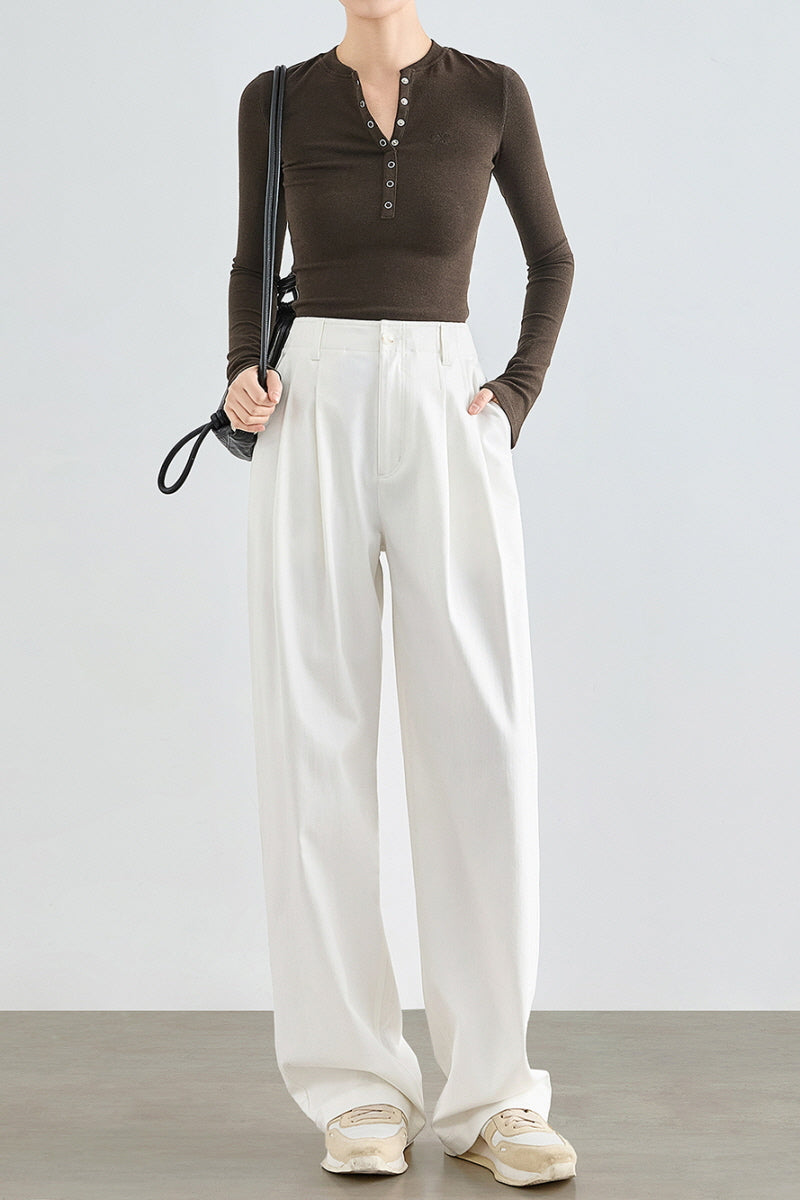 High-Waist Wide-Leg Suit Pants