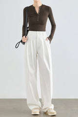 High-Waist Wide-Leg Suit Pants