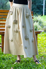 Three-Dimensional A-Line Long Skirt