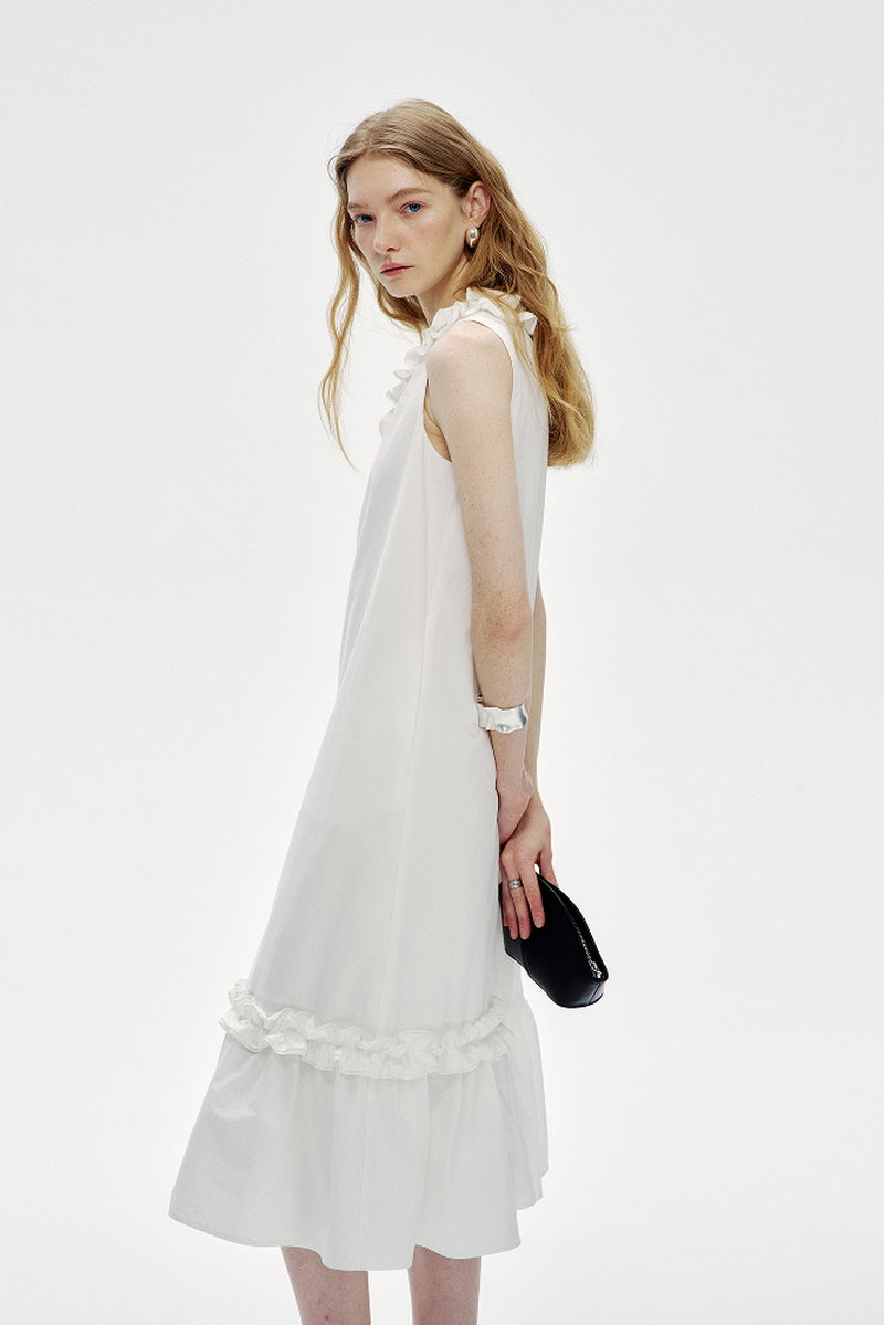 Three-Dimensional Flower Sleeveless Dress