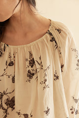 French Botanical Print Loose Shirt