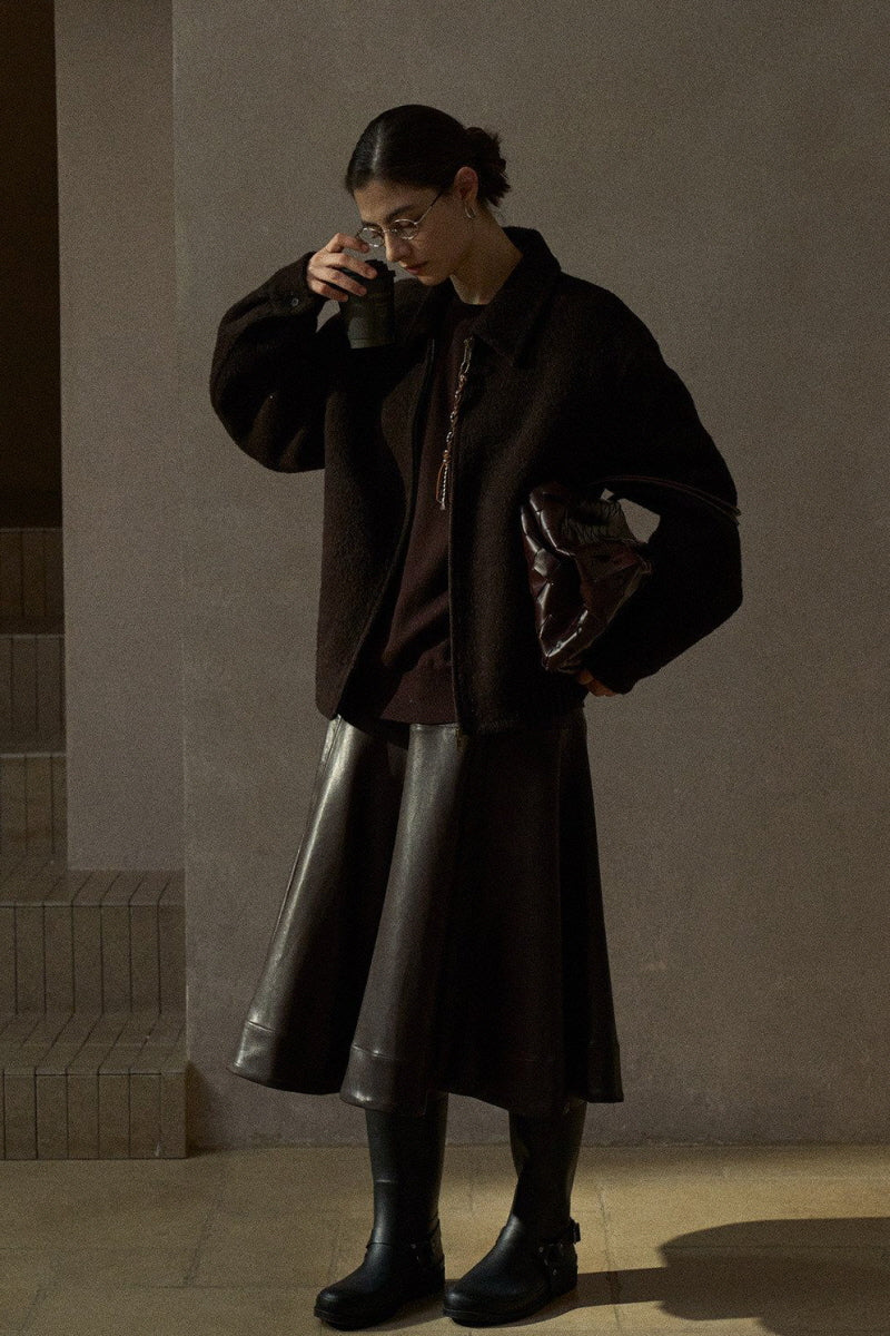 Loose Lapel Tweed Jacket