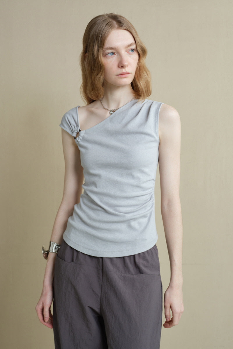 Irregular Slanted Shoulder Vest Top